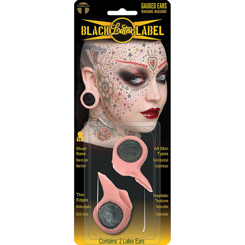 Premium Piercing Gauge Latex Ears for Cosplay Halloween Parties and Theatrical Performances