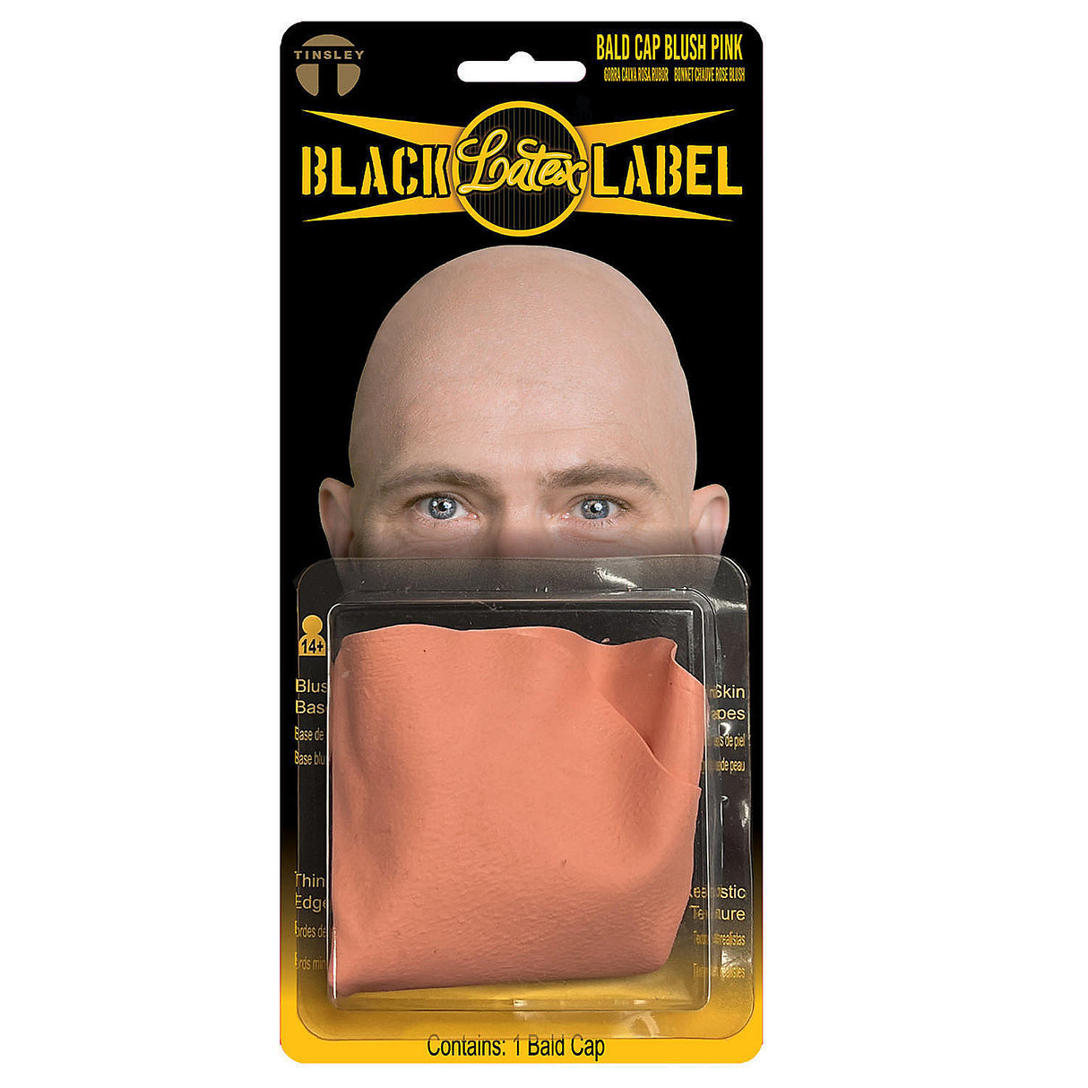 Premium Adults Blush Pink Latex Bald Cap for Halloween Themed Parties and Costume Events