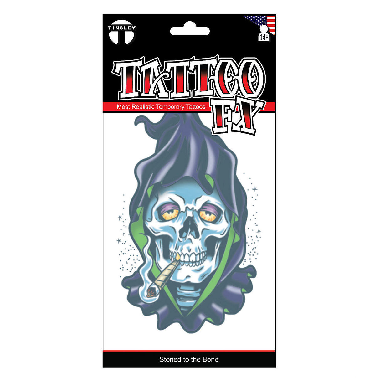 Chill Vibes Tinsley Transfers Stoned to the Bone Temporary Tattoo for Halloween Themed Parties and Creative Events