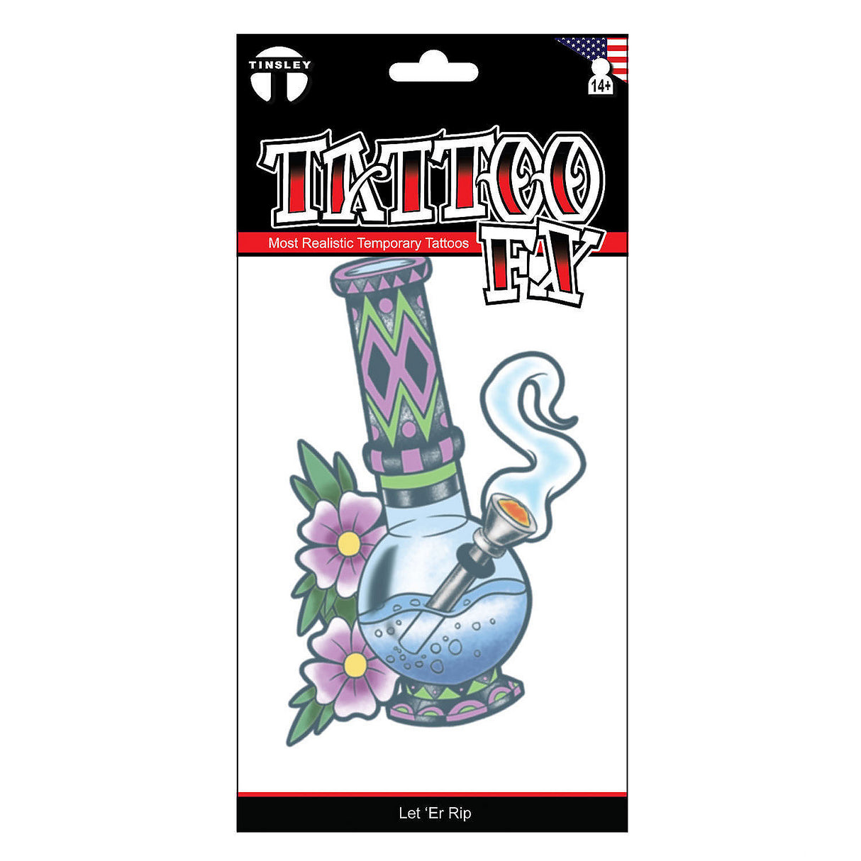 Vibrant Let Er Rip Temporary Tattoo for Artistic Expression and Fun Celebrations