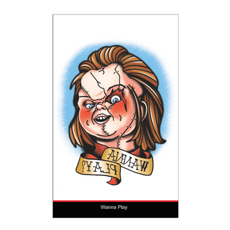 Tinsley Transfers Seed of Chucky Chucky Wanna Play Temporary Tattoo