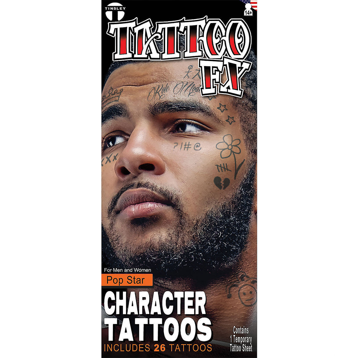 Create Cool Looks with Tinsley Transfers Character Pop Star Temporary Tattoos for Parties Events and Fun