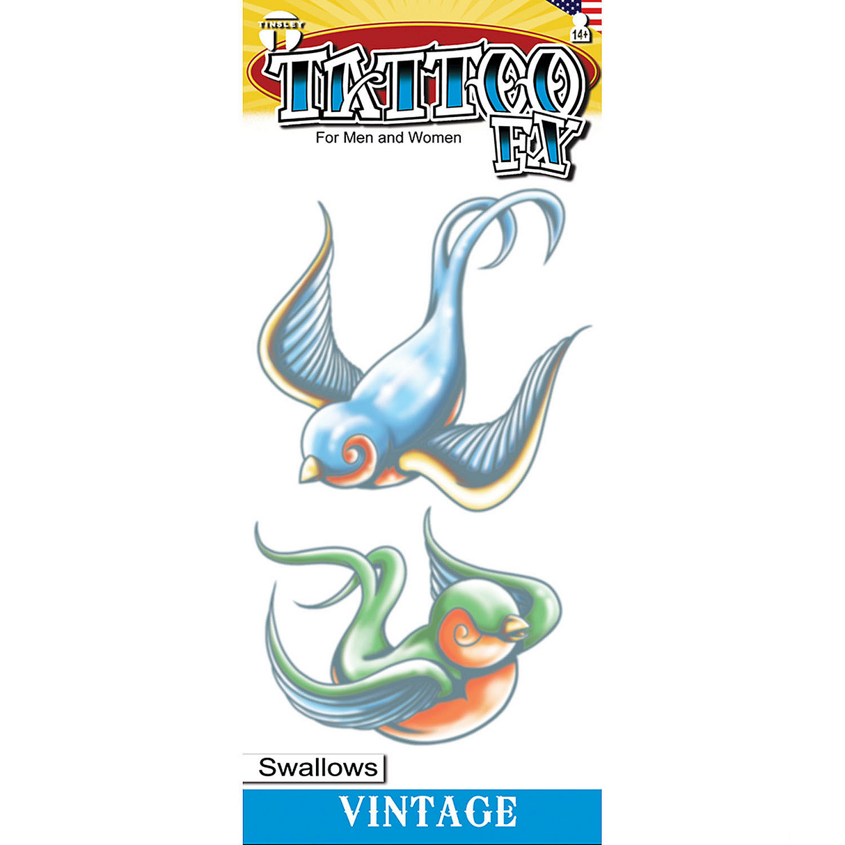 Tinsley Transfers Vintage Swallows Temporary Tattoos