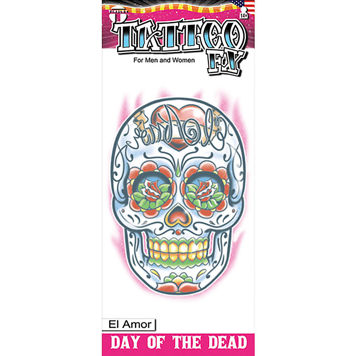 Tinsley Transfers Day of the Dead Temporary Tattoo for Festivals Parties Concerts and Everyday Fun