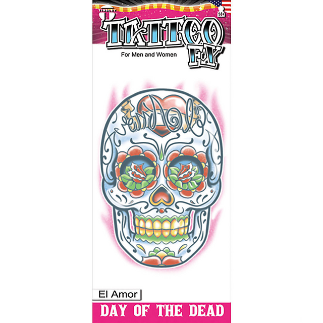 Tinsley Transfers Day of the Dead El Amor Temporary Tattoo