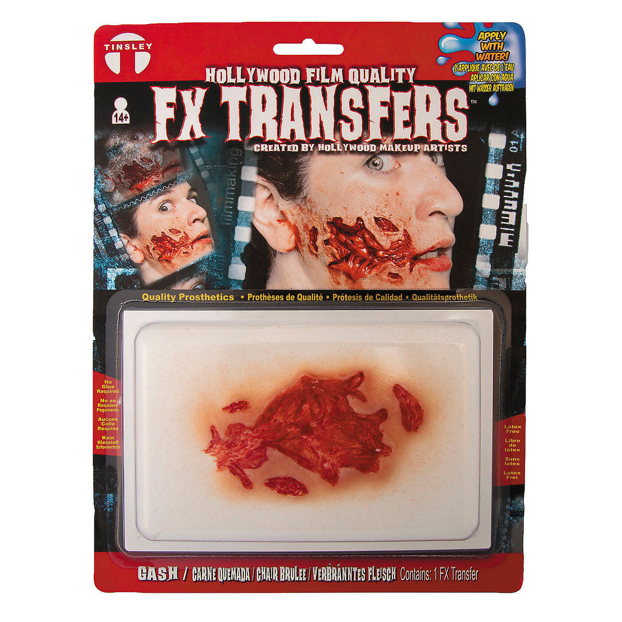 Realistic Gash FX Transfer Temporary Tattoos for Horror Themed Events and Special Effects Makeup