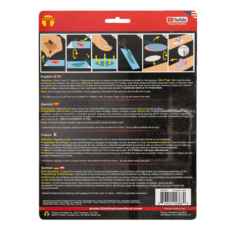 Tinsley Transfers Gash 3D FX Transfer Temporary Tattoos
