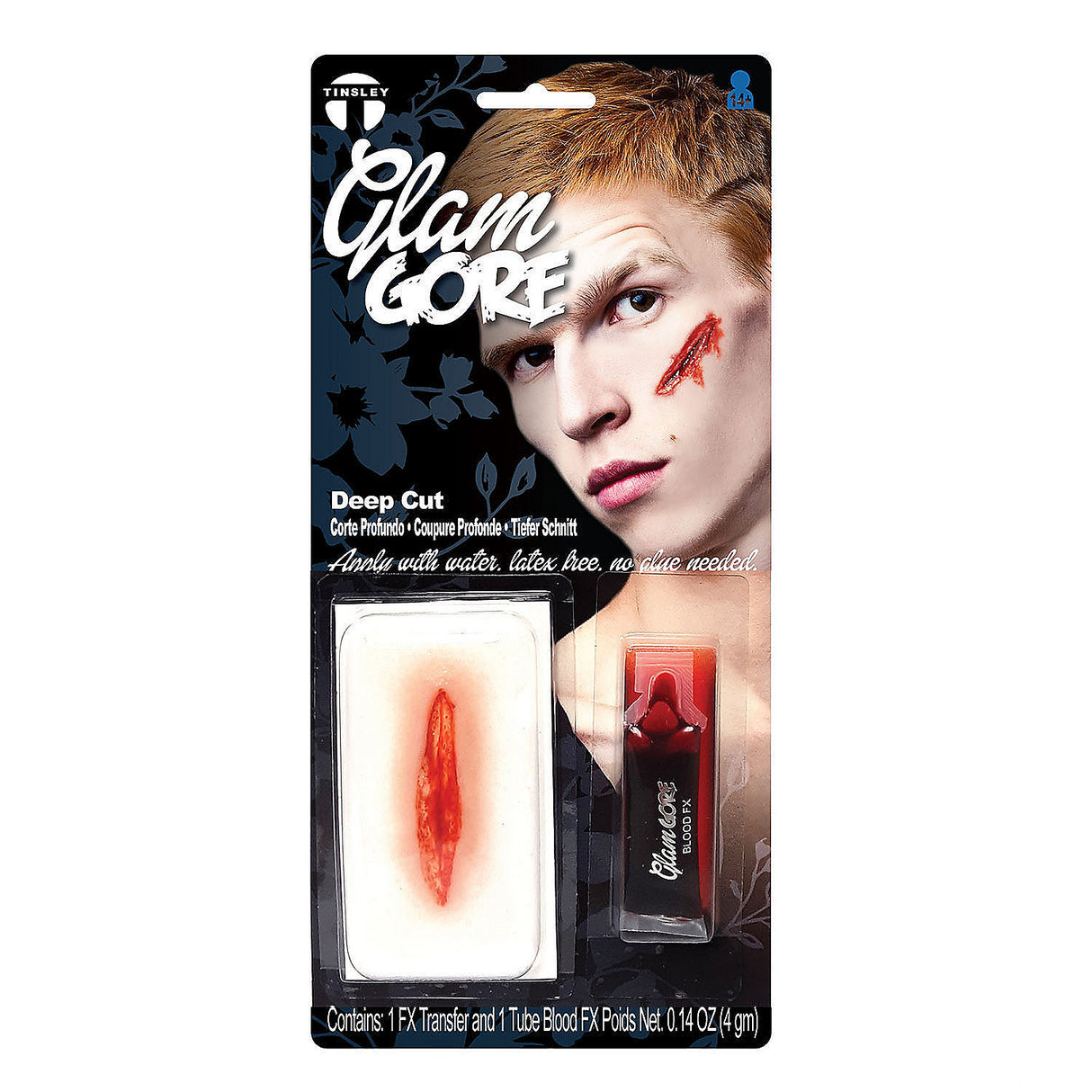 Realistic Tinsley Transfers Glam Gore Deep Cut 3D FX Transfer Prosthetic for Horror Makeup and Cosplay Effects
