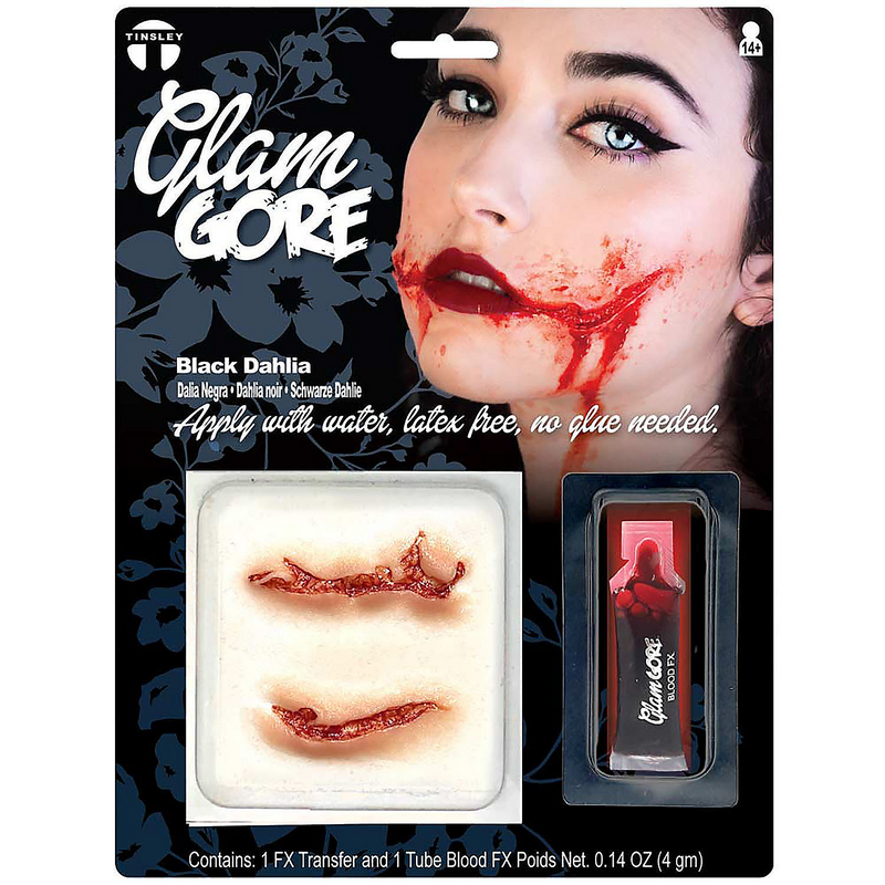 Tinsley Transfers Black Dahlia 3D FX Transfer Prosthetic for Horror Costumes and Special Effects Makeup