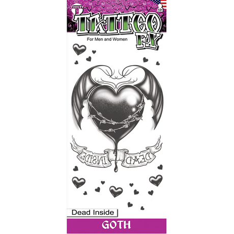 Tinsley Transfers Goth Dead Inside Temporary Tattoo