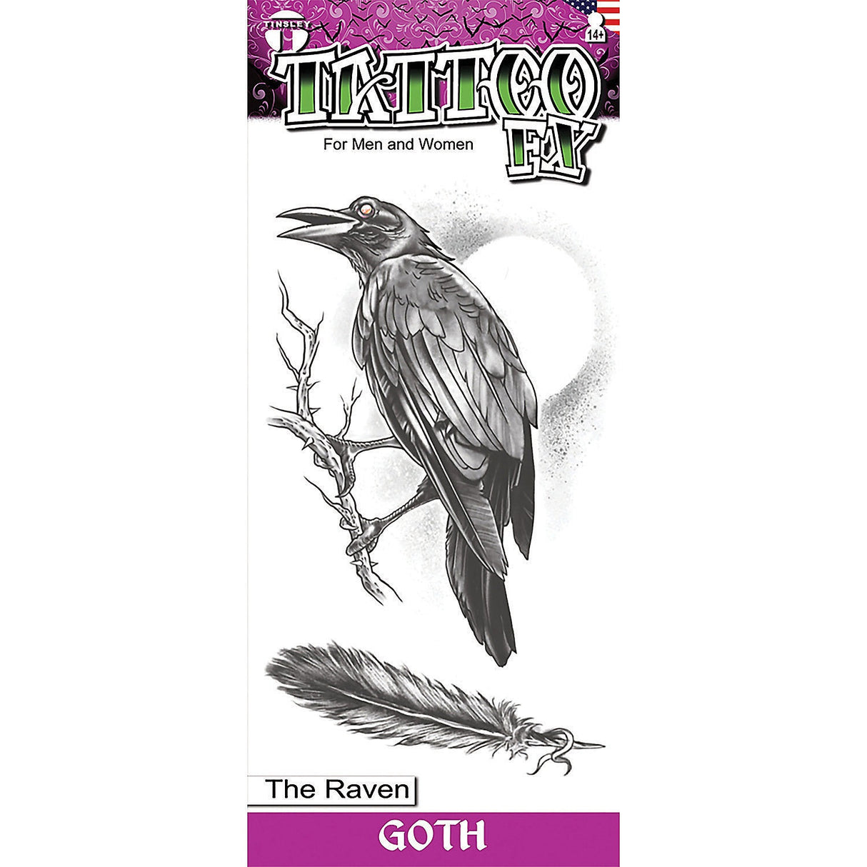 Tattoo Goth Raven Temporary Body Art for Parties Festivals and Creative Events