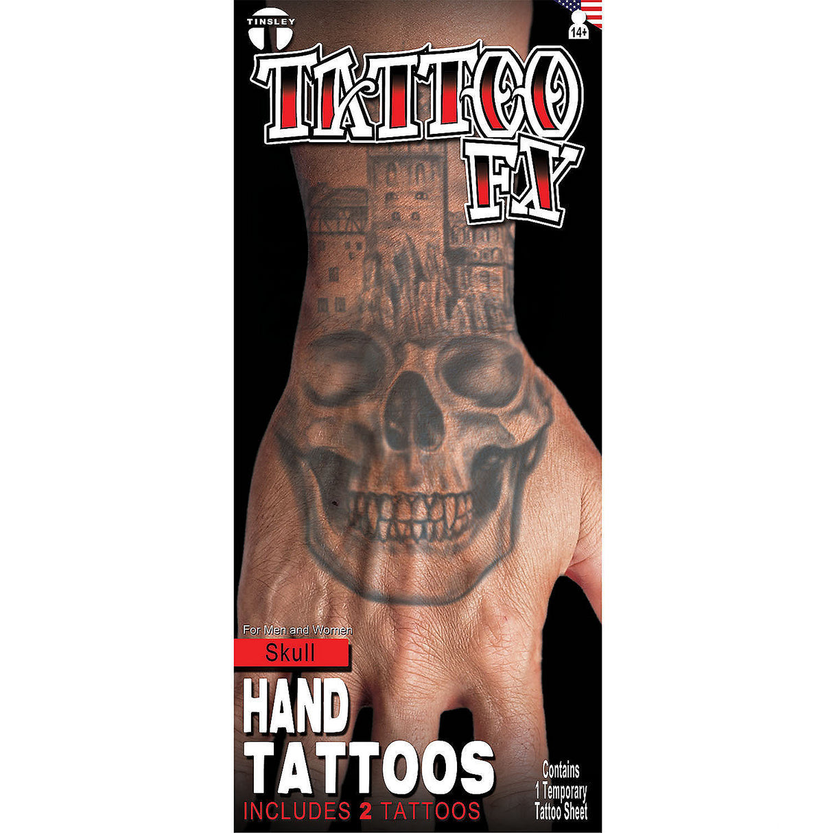 Tinsley Transfers Skull Temporary Tattoo for Easy Application and Unique Body Art