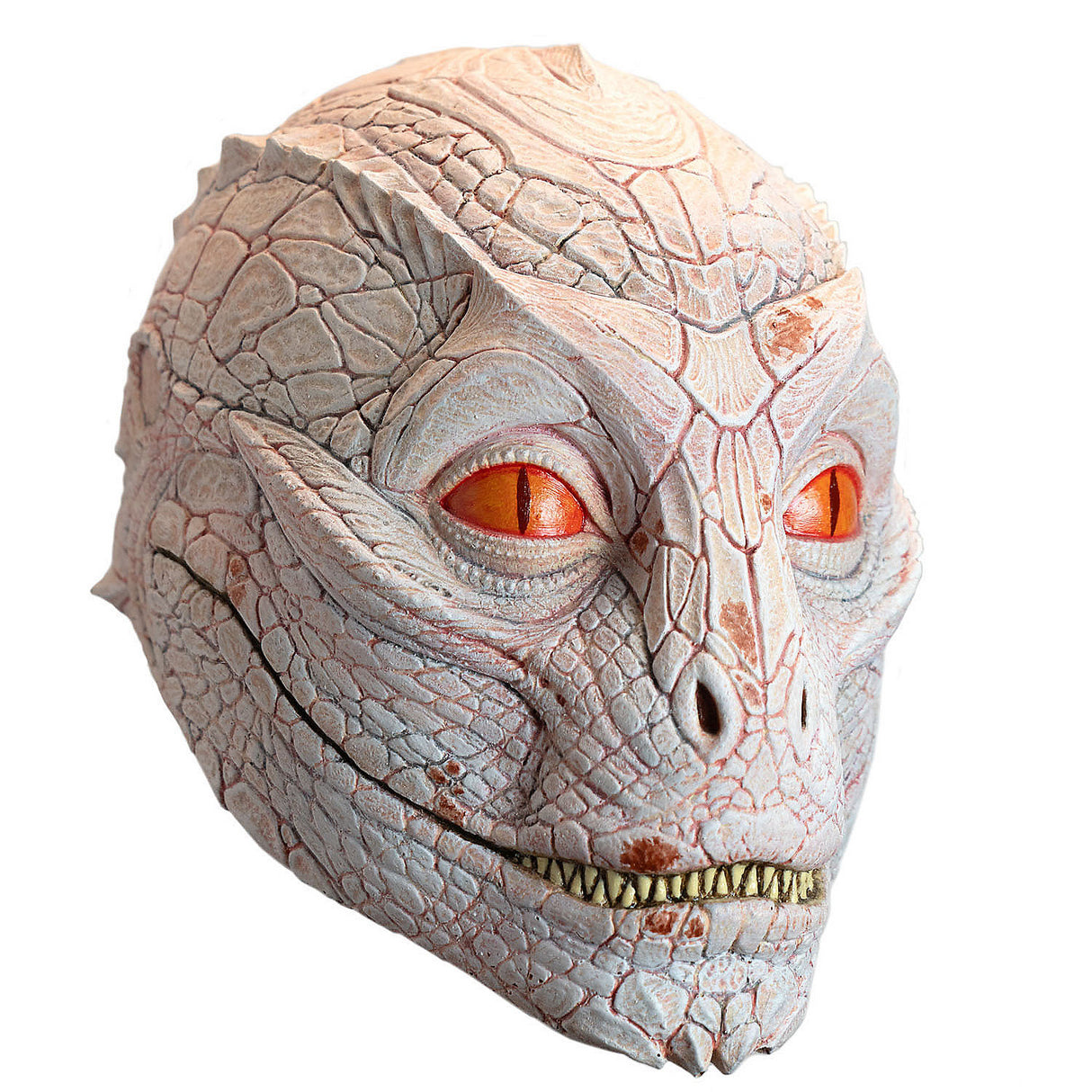 Realistic Tinsley Transfers White Lizard Man Overhead Latex Mask for Halloween Parties and Creative Costume Events