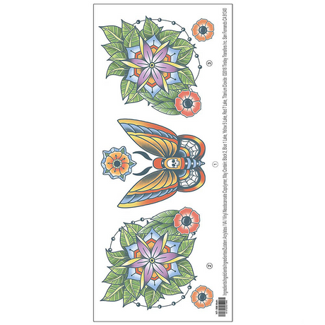 Tinsley Transfers Neck Tattoo Moth Temporary Tattoos