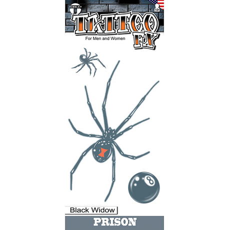 Tinsley Transfers Prison Black Widow Temporary Tattoo