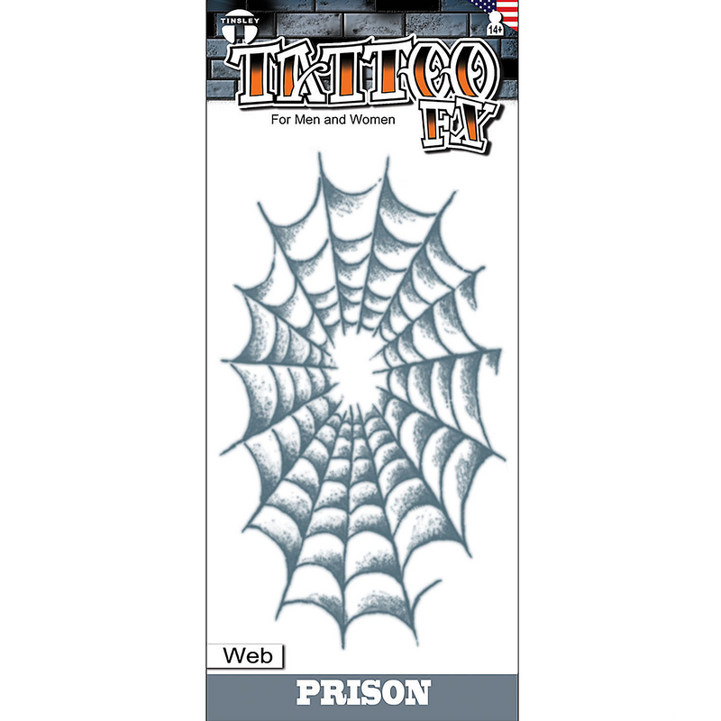 Tinsley Transfers Spider Web Temporary Tattoo for Halloween Costume Parties and Themed Events