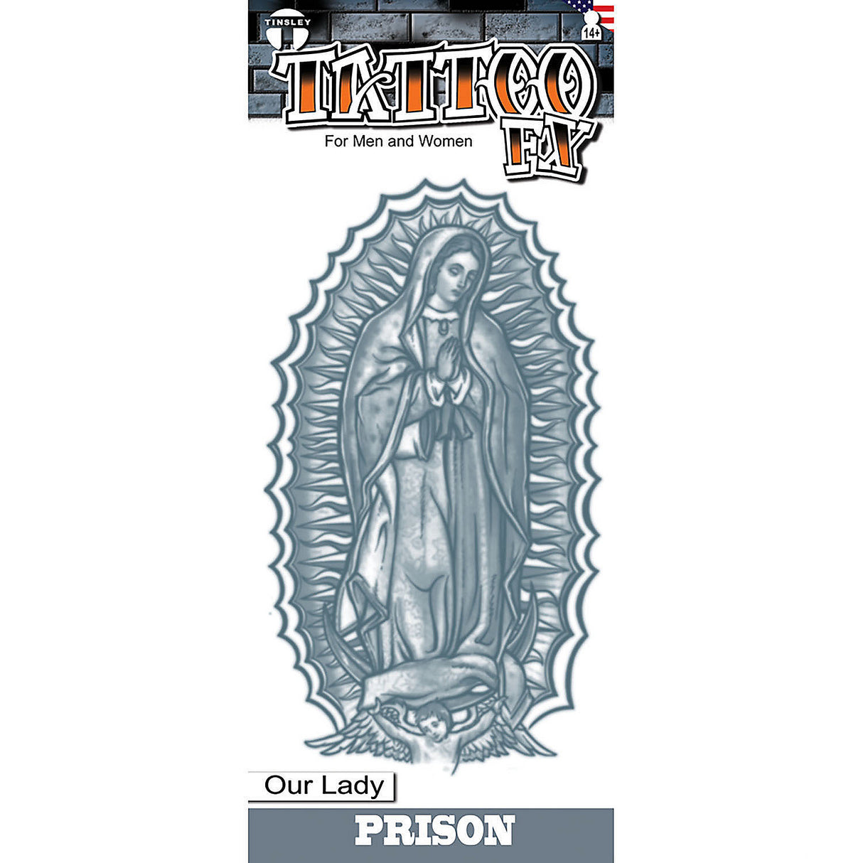 Tinsley Transfers Our Lady Tattoo for Religious Events Costumes and Themed Celebrations