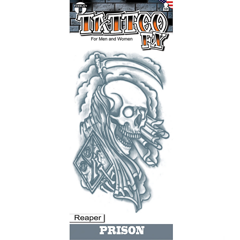 Tinsley Transfers Prison Reaper Temporary Tattoo