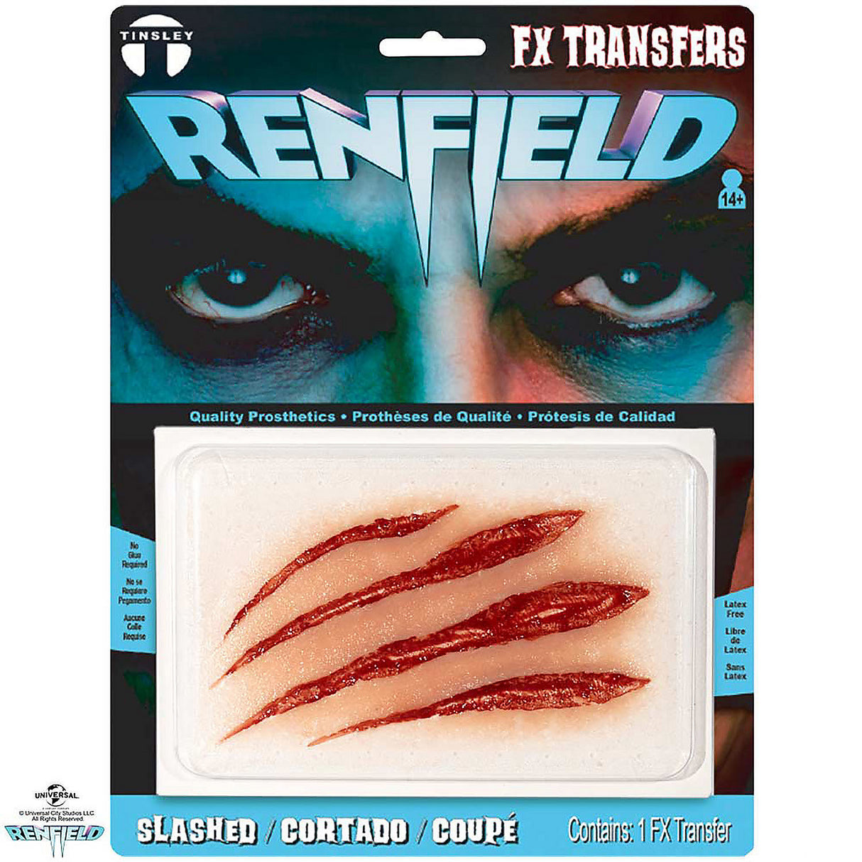 Officially Licensed Tinsley Transfers Dracula Slash 3D FX Transfer for Halloween Cosplay and Theatrical Makeup