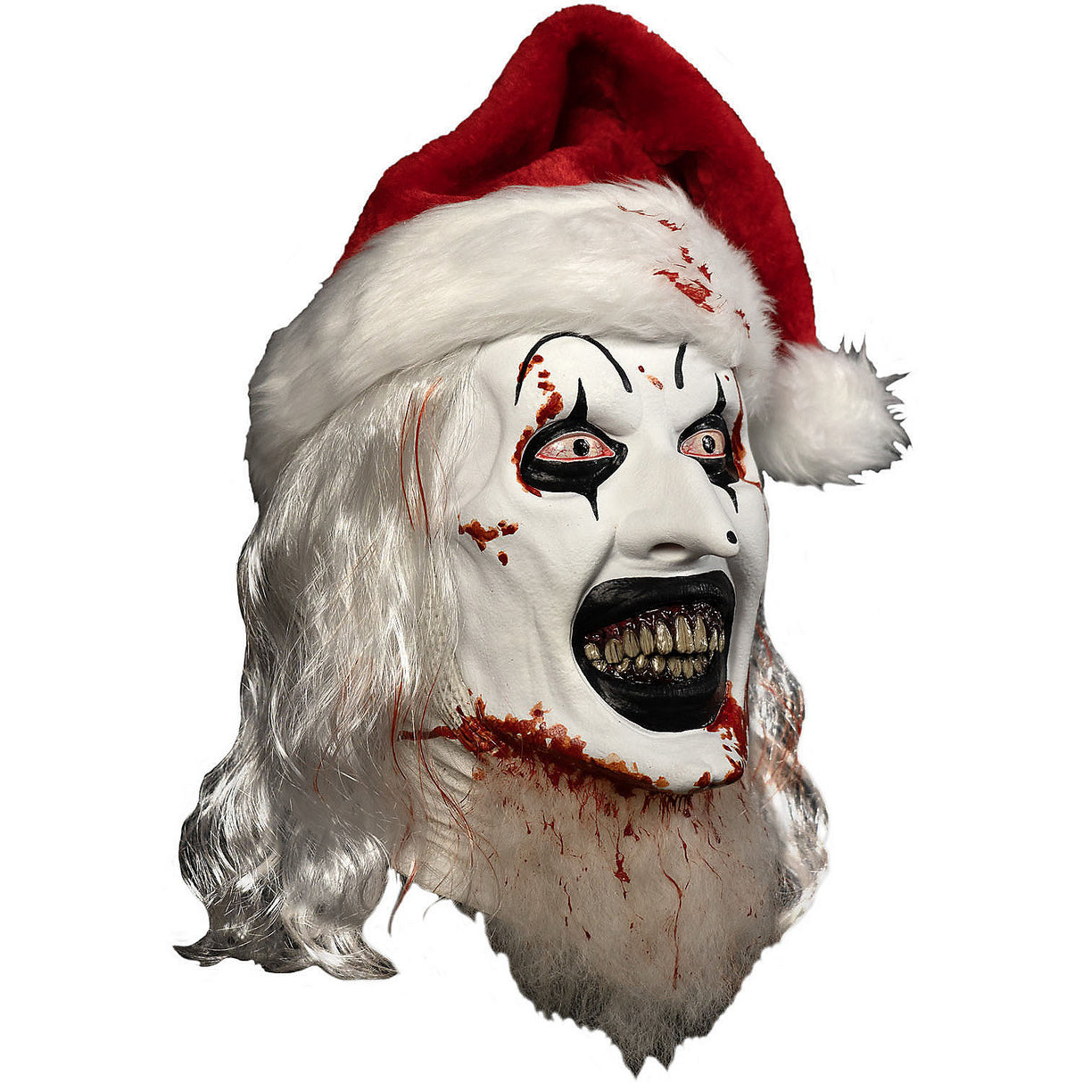 Authentic Art the Clown Santa Hat Latex Mask for Halloween Costume Parties and Horror Events