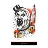 Terrifier Art the Clown Just the Tip Temporary Tattoo for Halloween Events and Costume Parties