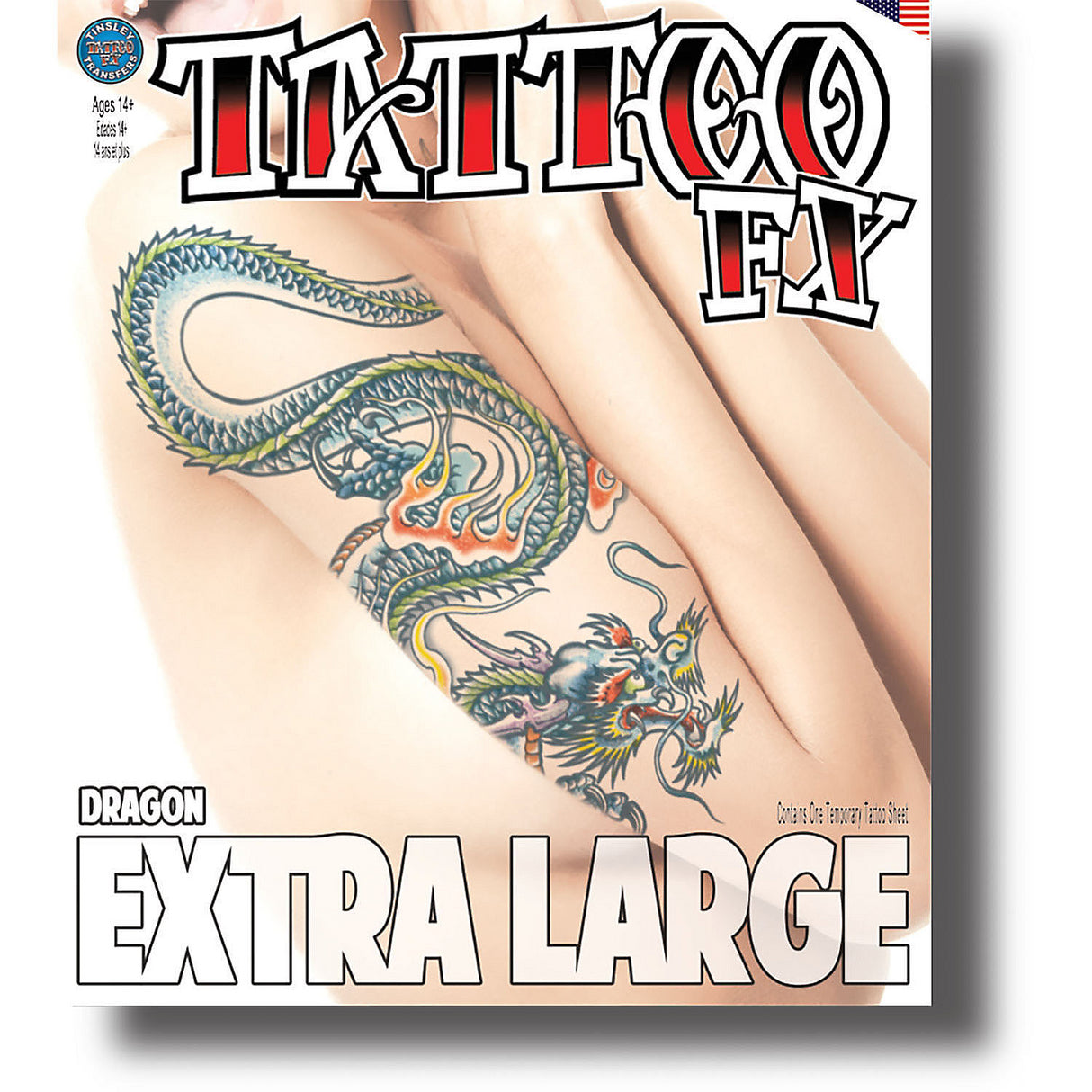 Realistic Extra Large Dragon Temporary Tattoo for Halloween Parties Makeup and Themed Events