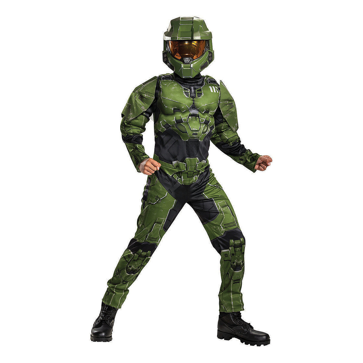 Master Chief Infinite Muscle Costume for Kids Halloween Parties and Video Game Themed Dress Up