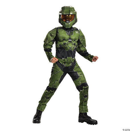 Master Chief Infinite Muscle Costume for Kids Halloween Parties and Video Game Themed Dress Up