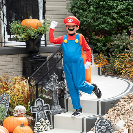 Mario Deluxe Child Costume for Halloween Parties and Superhero Themed Events