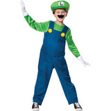 Luigi Deluxe Child Costume for Halloween Parties Kids Events and Super Mario Adventures