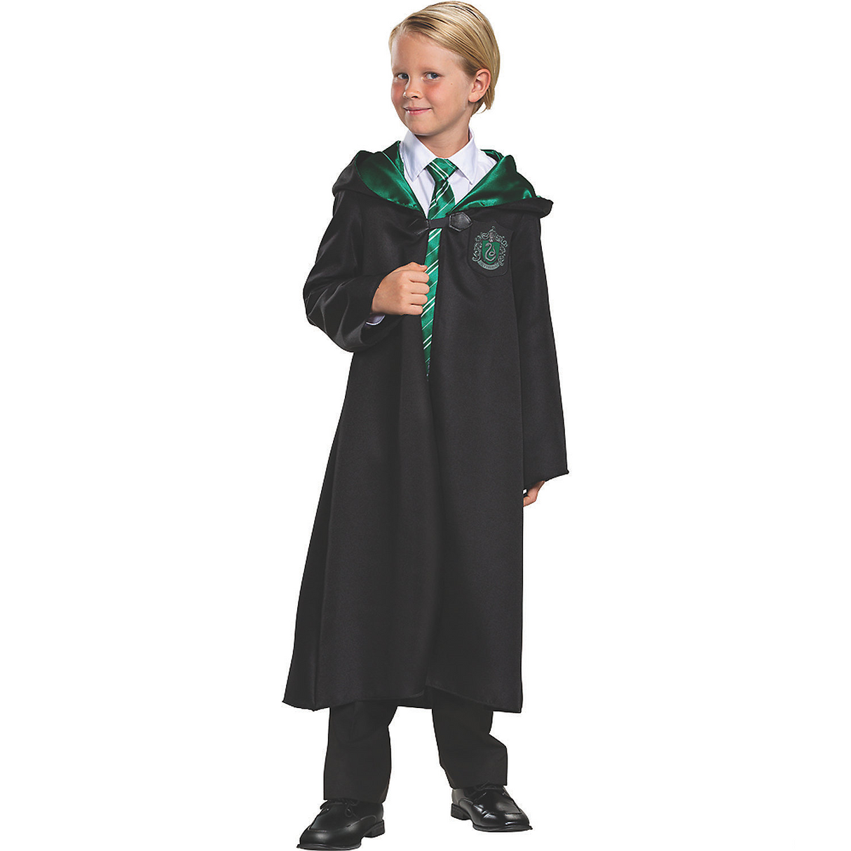 Slytherin Robe Classic Child Costume for Halloween Events Parties and Wizarding World Adventures