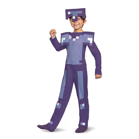 Kids Classic Minecraft Enchanted Armor Jumpsuit Costume