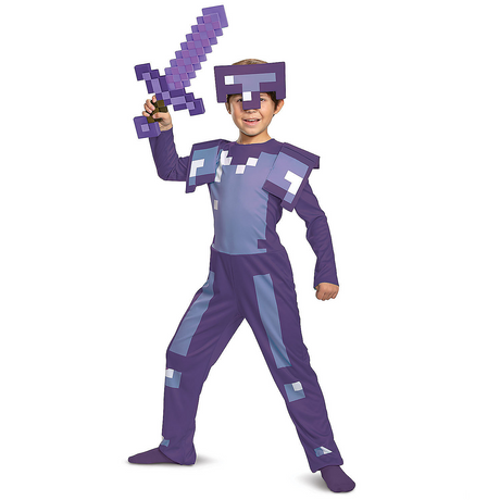 Kids Classic Minecraft Enchanted Armor Jumpsuit Costume