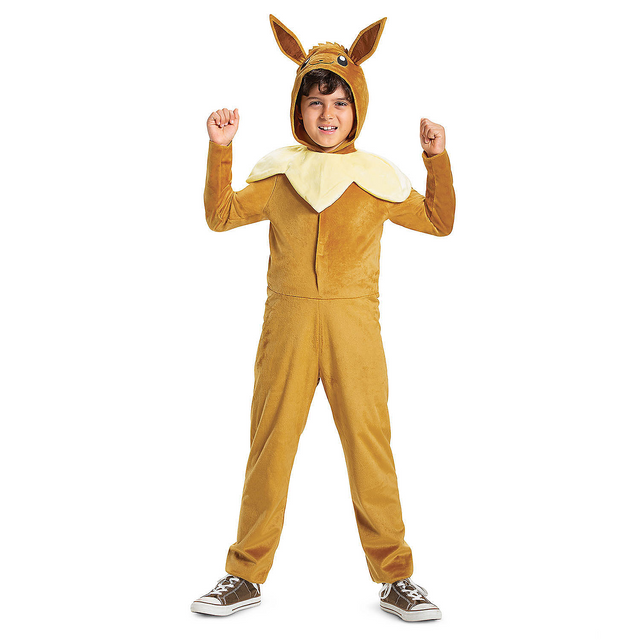 Kids Classic Pokmon Eevee Hooded Jumpsuit Costume