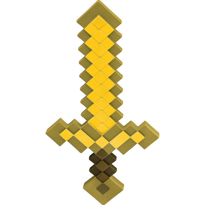 Minecraft Gold Sword Toy for Kids Costume Accessories and Halloween Fun