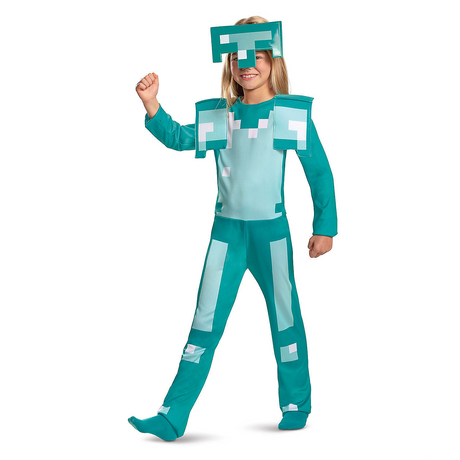 Kids Classic Minecraft Diamond Armor Jumpsuit Costume