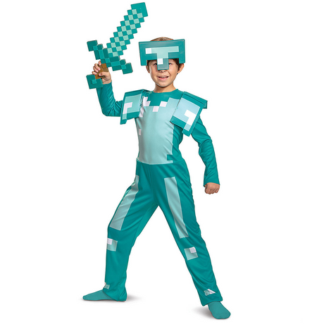 Kids Classic Minecraft Diamond Armor Jumpsuit Costume