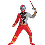 Boy's Red Ranger Dino Fury Muscle Costume for Halloween Parties and Superhero Adventures
