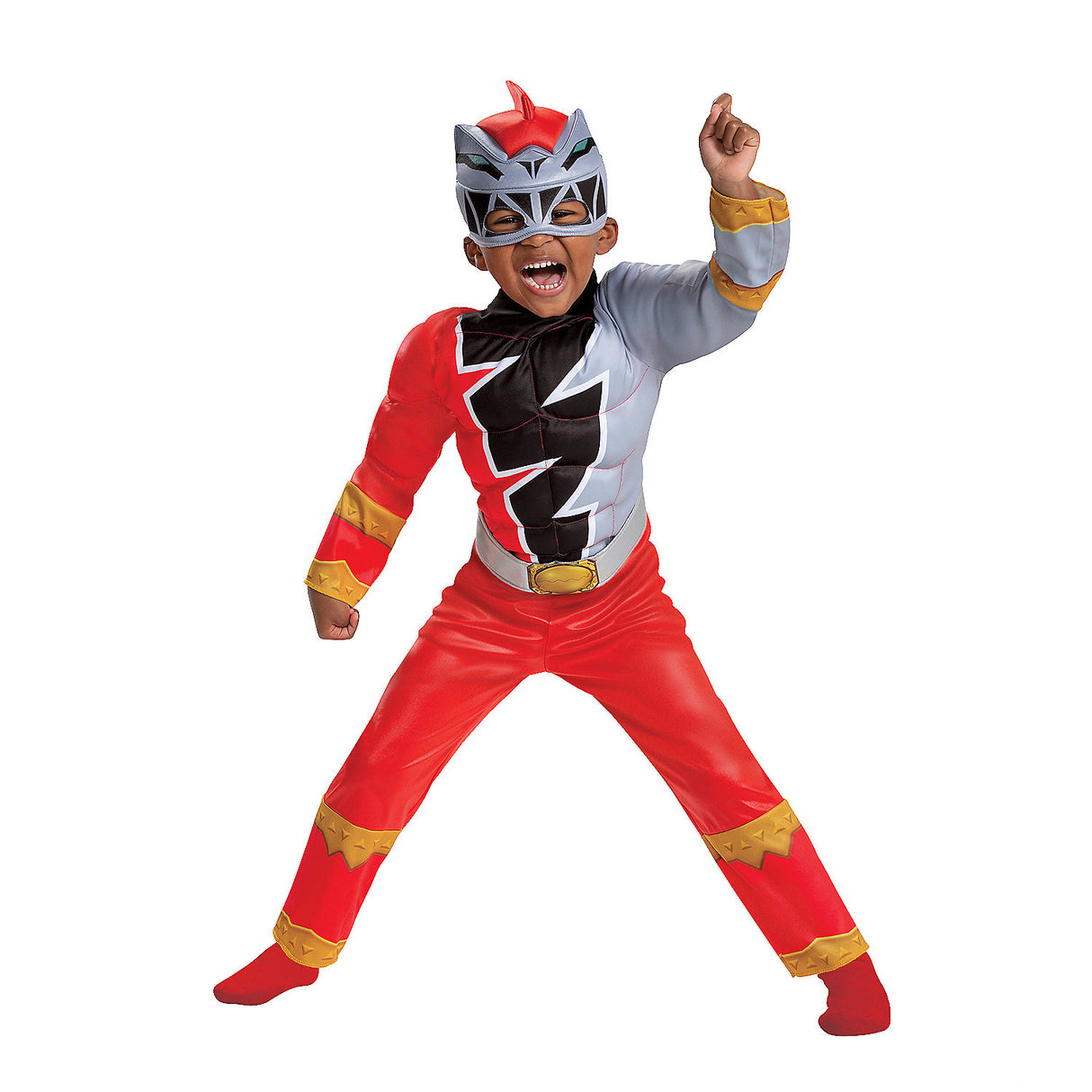 Toddler Muscle Dino Fury Red Ranger Costume for Imaginative Play Halloween Parties and Dress Up Adventures