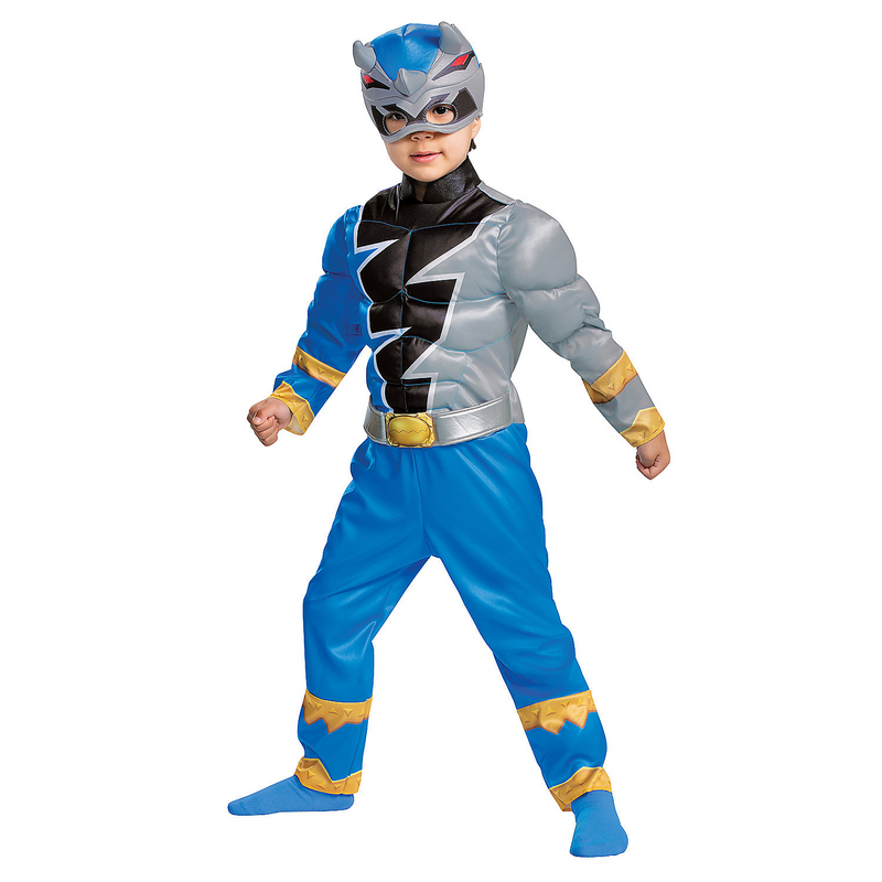 Toddler Muscle Dino Fury Blue Ranger Costume for Halloween Events Imaginative Play and Character Transformations