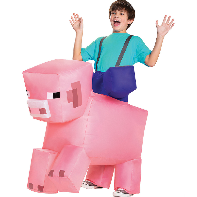 Exciting Minecraft Pig Ride On Inflatable Costume for Halloween Fun and Memorable Events