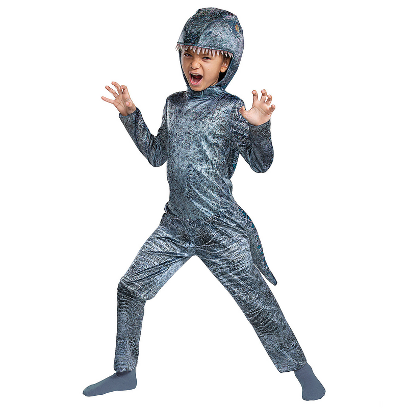 Kid's Classic Jurassic World Blue Costume for Halloween Parties and Imaginative Adventures