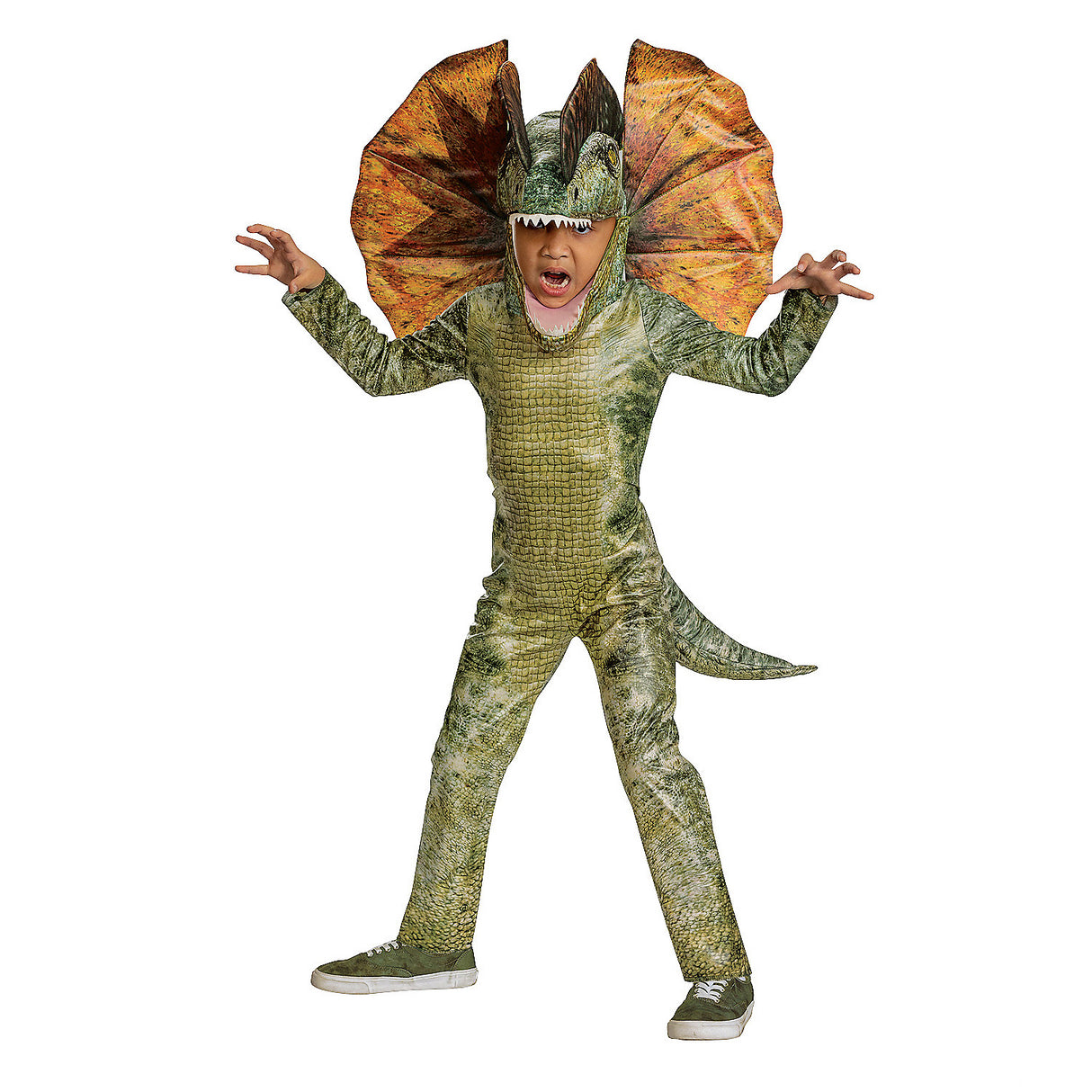Kids Deluxe Dilophosaurus Costume for Halloween Events Parties and Imaginative Play