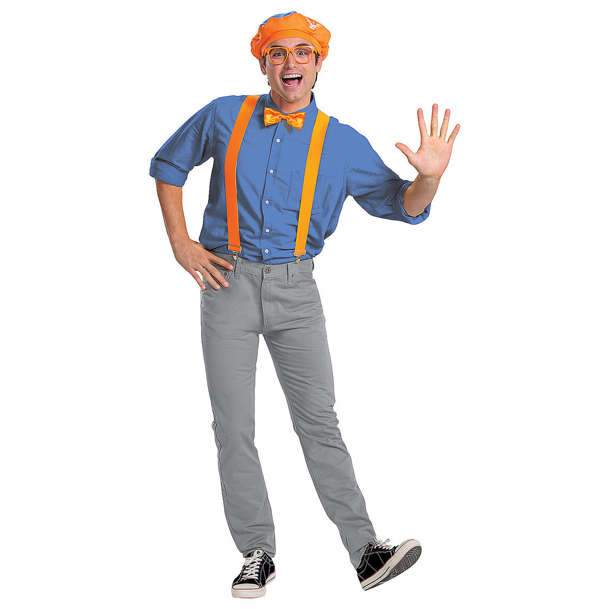 Creative Adult Blippi Costume Kit for Halloween Parties Themed Events and Fun Dress Up
