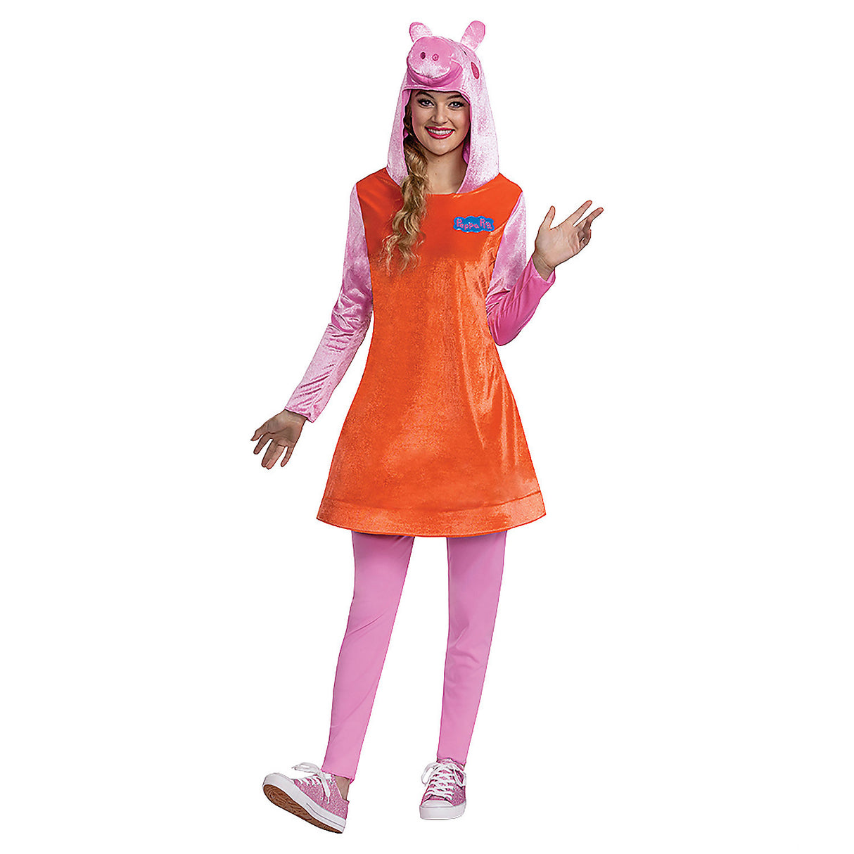 Women's Deluxe Peppa Pig Mummy Pig Costume for Halloween Parties Dress Up Events and Kids Playtime