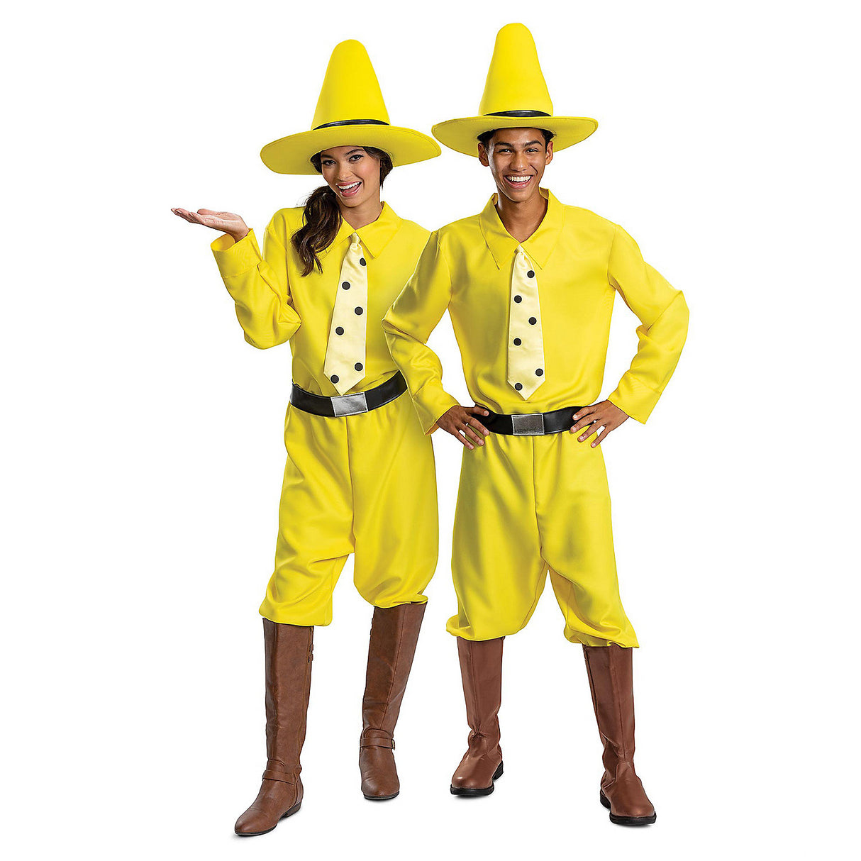 Official Person in The Yellow Hat Costume for Adults Curious George Theme Parties and Halloween Festivities