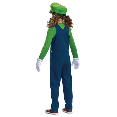 Kids Elevated Mario Bros Luigi Costume for Halloween Parties Dress Up and Superhero Adventures
