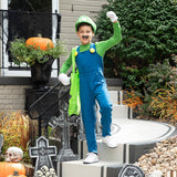 Kids Elevated Mario Bros Luigi Costume for Halloween Parties Dress Up and Superhero Adventures