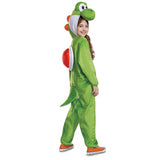 Kids Yoshi Hooded Jumpsuit Costume for Halloween Parties Superhero Play and Video Game Events