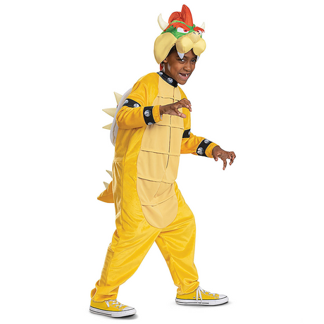 Kids Super Mario Bros. Bowser Hooded Jumpsuit Costume